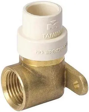 ZORO SELECT 440-030NL 1/2" FIP x SOLV Forged Brass Drop Ear Elbow