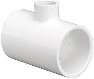 ZORO SELECT 401420 PVC Reducer Tee, Socket x Socket x Socket, 4 in x 4 in x 2
