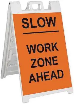 ZORO SELECT 130-WLGQ3626-OBEG Barricade Sign, Plastic, Engineer, 45 in Height,