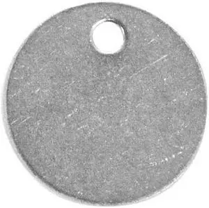 ZORO SELECT 41841 Blank Tag, Aluminum, 1 1/4 in H x 1 1/4 in W, 1 1/4 in Dia.,