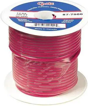 GROTE 87-8000 Primary Wire, GPT, 16 AWG, 1C C, Red, PVC, Stranded, 60V, 100 ft.