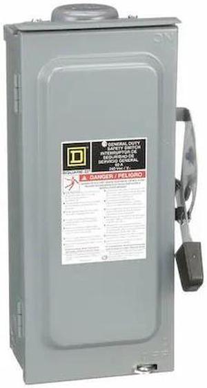 SQUARE D D322NRB Fusible Safety Switch, General Duty, 240V AC, 3PST, 60 A, NEMA