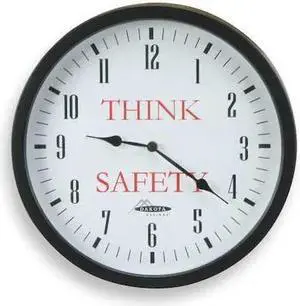 ZORO SELECT 2CHX8 14-3/8" Analog Quartz Wall Clock, Black