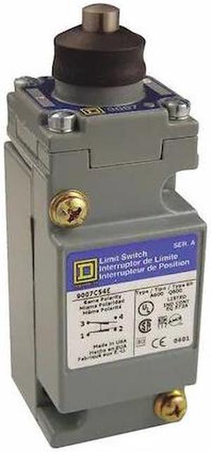 TELEMECANIQUE SENSORS 9007C62E Heavy Duty Limit Switch, Plunger, 2NC/2NO, 10A