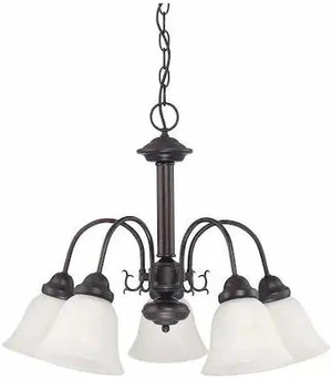 NUVO 60-3141 Ballerina 5-Light 24 in. Chandelier with Frosted White Glass NUVO 60-3141 Ballerina 5-Light 24 in. Chandelier with Frosted White Glass