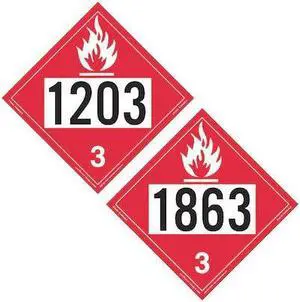 LABELMASTER ZTV0363 Placard1203 Gasoline/1863,PK25