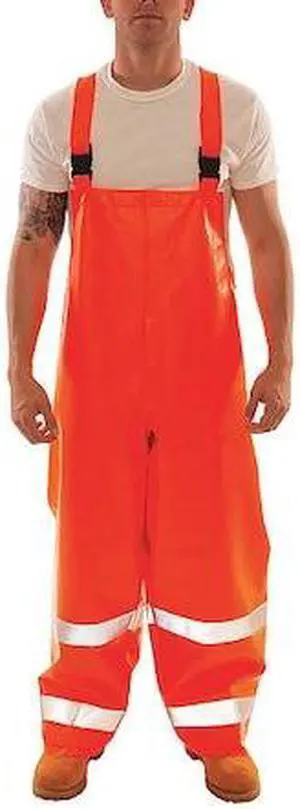 TINGLEY O44129 Arc Flash Hi-Visibility Bib Overall, PVC, 29 in Inseam, 36 in to