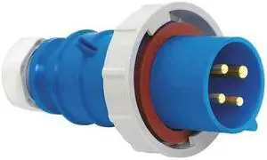 BRYANT BRY430P9W Pin & Sleeve Plug, 30 A, 250V AC, Three Phase, 3 Pole, IEC