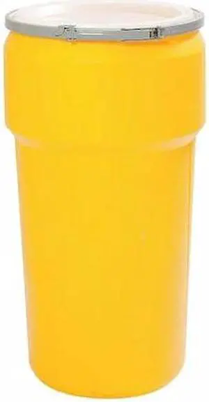 EAGLE MFG 1623M Open Head Transport Drum, Polyethylene, 20 gal, Unlined, Yellow