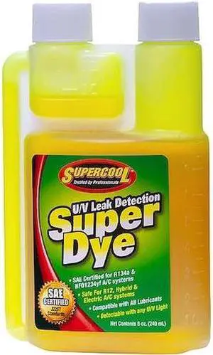 SUPERCOOL 22816 UV Leak Detection Dye, Green, Size 8 oz.