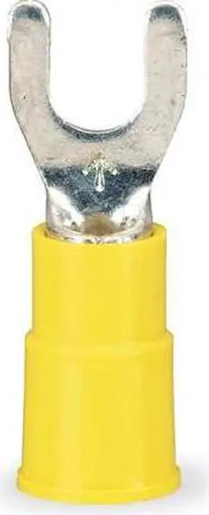 3M MVU10-8FX Fork Terminal, #8 Stud Size, 10 AWG, 600 V, Vinyl Insulated,