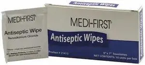 ZORO SELECT 21412 Antiseptic Wipes,Wipes,0.500 oz.,PK10