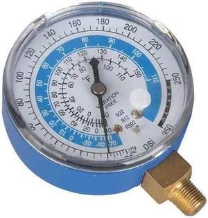 DAYTON 4PDJ9 Gauge,2-3/4 In Dia,Low Side,Blue,350 psi