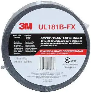 3M 3350 Flexible Duct Tape,Silver,1-7/8in x120yd