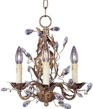MAXIM 2855EG Elegante 3-Light 14" Wide Etruscan Gold Chandelier