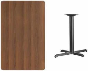 30'' x 48'' Rectangular Walnut Laminate Table Top with 22'' x 30'' Table Height Base
