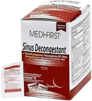 MEDI-FIRST 80948 Sinus Decongestant, Tablet, PK250