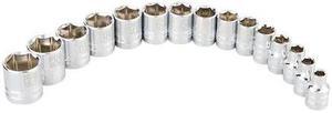 STEELMAN 78523 15-Piece 3/8" Drive 6-Point Metric Chrome Socket Set