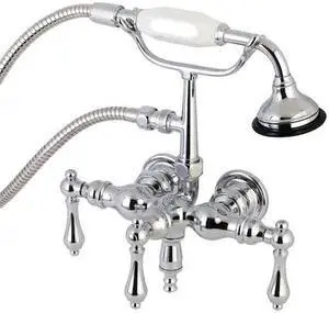 KINGSTON BRASS AE20T1 Wall-Mount Clawfoot Tub Faucet, Polished Chrome, Tub Wall