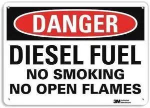 LYLE U1-1037-RA_10X7 Danger No Smoking Sign, 7" H, 10" W,  Vertical Rectangle,