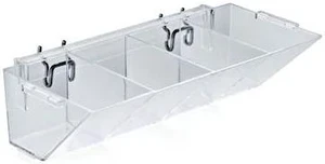 AZAR DISPLAYS 223011 4-Compartment Molded Tray for Pegboard or Slatwall, PK2 AZAR DISPLAYS 223011 4-Compartment Molded Tray for Pegboard or Slatwall, PK2