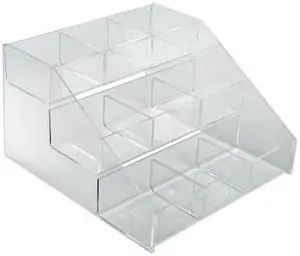 AZAR DISPLAYS 326039 Three-Tier 9 Compartment Counter Step Display:12"W x