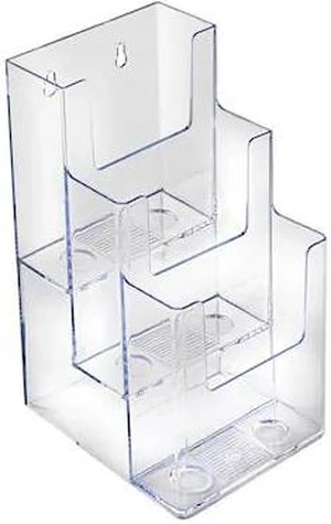 AZAR DISPLAYS 252033 Three-Tier, Three-Pocket Trifold Brochure Holder, PK2 AZAR DISPLAYS 252033 Three-Tier, Three-Pocket Trifold Brochure Holder, PK2