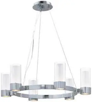 MAXIM LIGHTING 23077CLFTPC/BUL Silo 6-Light 27" Wide Polished Chrome Chandelier MAXIM LIGHTING 23077CLFTPC/BUL Silo 6-Light 27" Wide Polished Chrome Chandelier