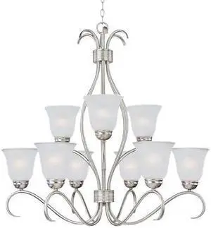 MAXIM LIGHTING 10128FTSN Basix 9-Light Chandelier MAXIM LIGHTING 10128FTSN Basix 9-Light Chandelier