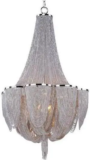 MAXIM 21465NKPN Chantilly 10-Light 22" Wide Polished Nickel Chandelier