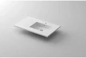 VIVA Stone 36" Right Sink Matte White - Solid Surface Countertop