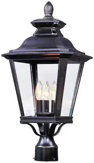MAXIM 1131CLBZ Knoxville 3-Light 11" Wide Bronze Outdoor Pole/Post Mount