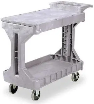 ZORO SELECT 30930GREY High-Density Polyethylene Utility Cart with Flip-Gate