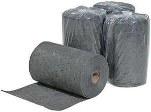 PIG MAT193 Sorbent Roll, 7 gal, 10 in x 25 ft, Universal, Gray, 4 PK