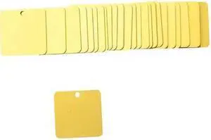 BRADY 87627 Blk Tag,1-1/2 x 1-1/2 In,Yel,Al,Sq,PK25