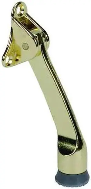 ZORO SELECT 4JG77 Lever Door Holder, Brass, Yellow, 1-5/8"W