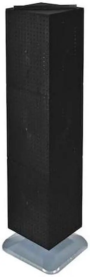 AZAR DISPLAYS 701464-BLK 4-Sided Pegboard Floor Spinner Rack Black Panel Size: