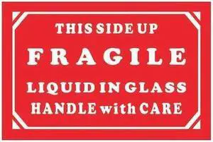 TAPE LOGIC DL1068 Tape Logic® Labels, "Fragile - Liquid In Glass - Handle With