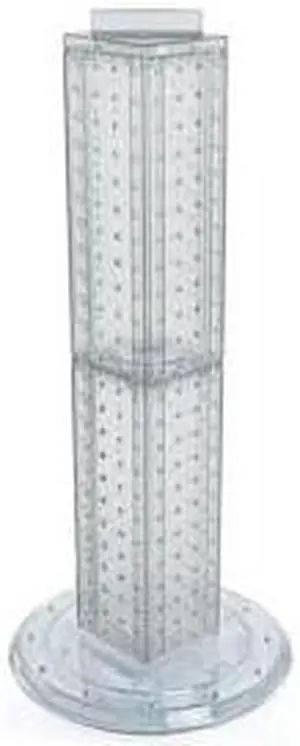AZAR DISPLAYS 700227-CLR Four-sided 4"W x 24"H Pegboard Tower W/ Revolving 9"