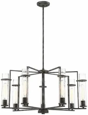NUVO 60-6387 Donzi 7-Light Chandelier Fixture Iron Black Finish NUVO 60-6387 Donzi 7-Light Chandelier Fixture Iron Black Finish