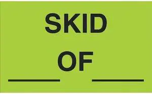 TAPE LOGIC DL3371 Labels, " Skid __ of __", 3"x5" , Fluorescent Green, 500