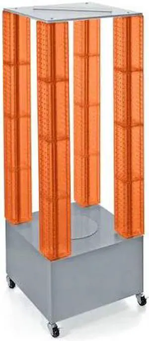 AZAR DISPLAYS 700228-ORG Multi-Tower Pegboard Floor Revolving Display Panel