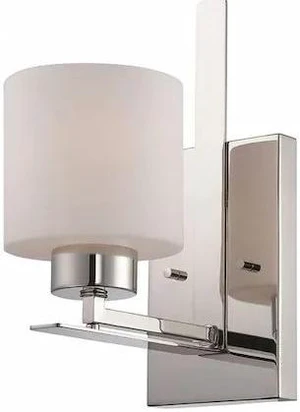NUVO 60-5201 Parallel 1 Light Vanity Fixture Etched Opal Glass Polished N NUVO 60-5201 Parallel 1 Light Vanity Fixture Etched Opal Glass Polished N