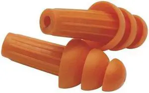 JACKSON SAFETY 67220 Soft TPE Ear Plugs, Triple Flange Shape, Orange, 4 PK