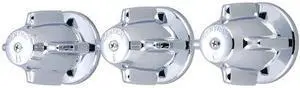 CENTRAL BRASS 950 Three Handle Valve Set, IPS, Wallmount, Polished Chrome