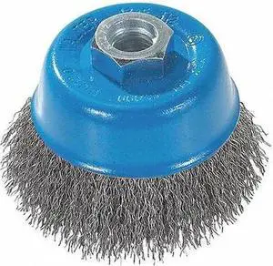 WALTER SURFACE TECHNOLOGIES 13E514 Cup Brush Crimped 5" D X 5/8"-11" Alu/ss