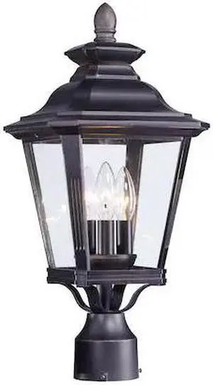 MAXIM 1130CLBZ Knoxville 3-Light 9" Wide Bronze Outdoor Pole/Post Mount