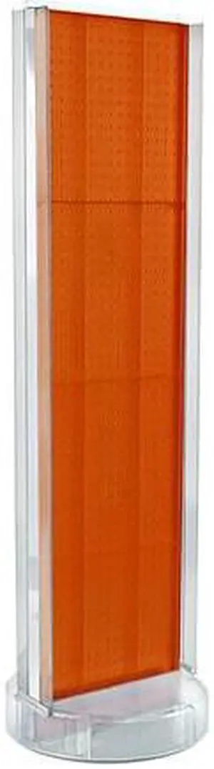 AZAR DISPLAYS 700788-ORG Two Sided- Orange Pegboard Floor Display w/C-Channel