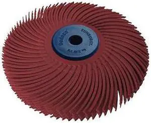DEDECO 1343 Sunburst Radial Bristle Discs 3 in Curved Tc 6-Ply Red 220 Grit A/O