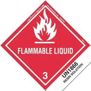 LABELMASTER HSN2100 Flammable Liquid Label,UN1866,PK500, HSN2100